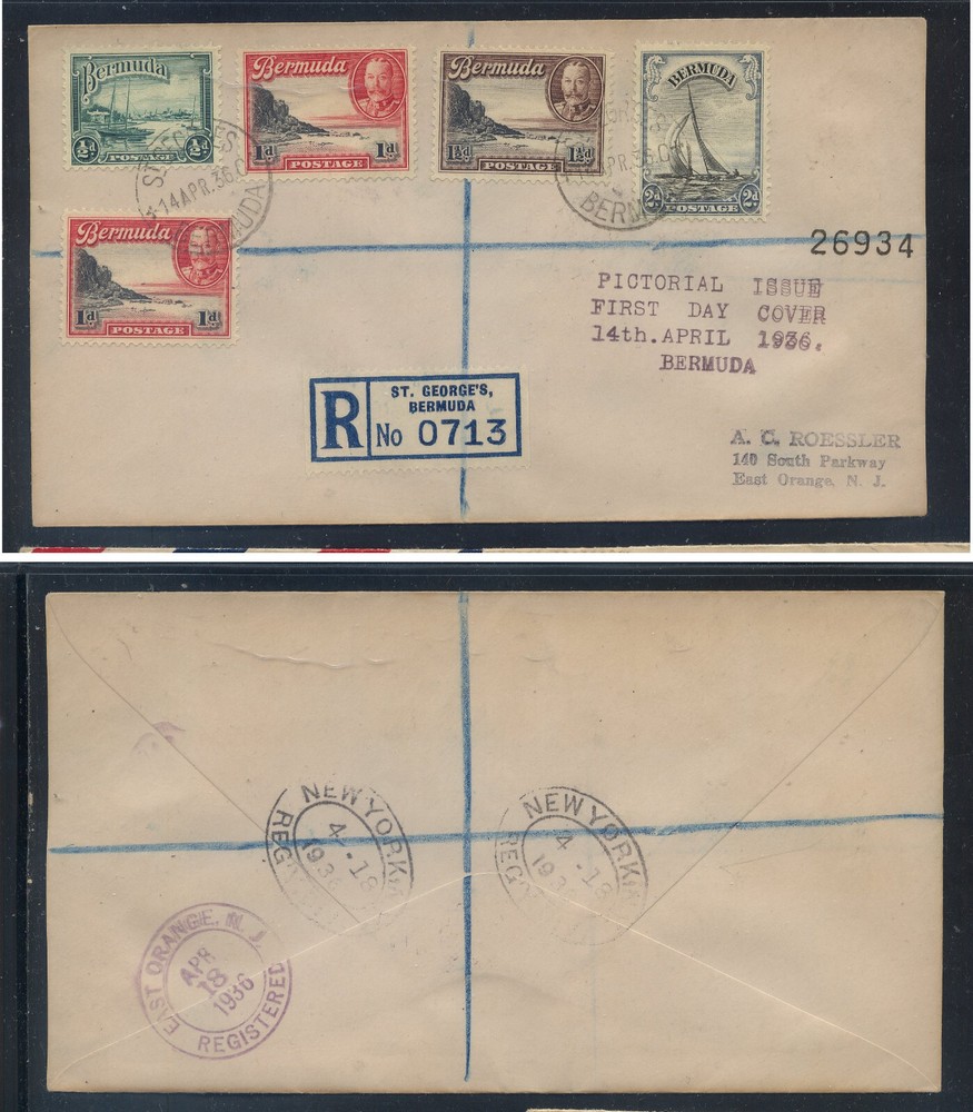 Bermuda  105-08  registered  first  day cover