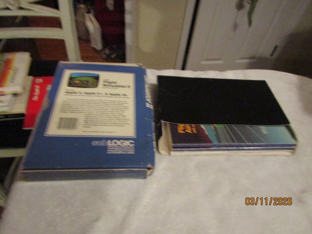 SubLogic Flight Simulator II Apple 11 + e Computer Game Program Books Box ONLY