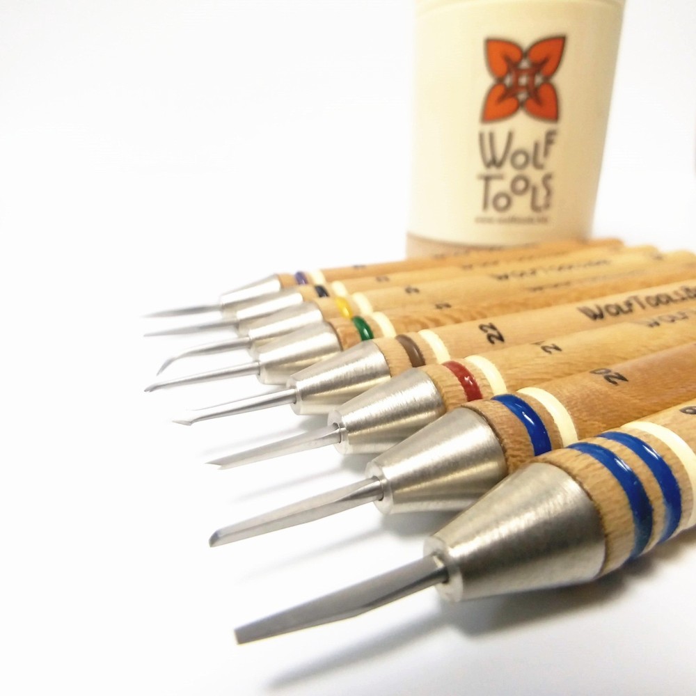 Wolf Tools 8PC Micro Wax Carving Kit,Professional Fine Detailing & Wax Sculpting