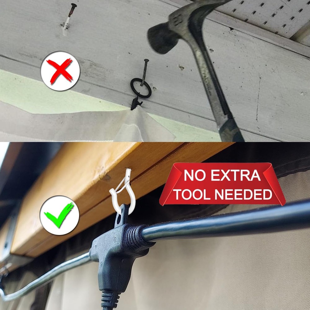 Screw Hooks for String Lights Plants Lanterns Outdoor 20 Pack