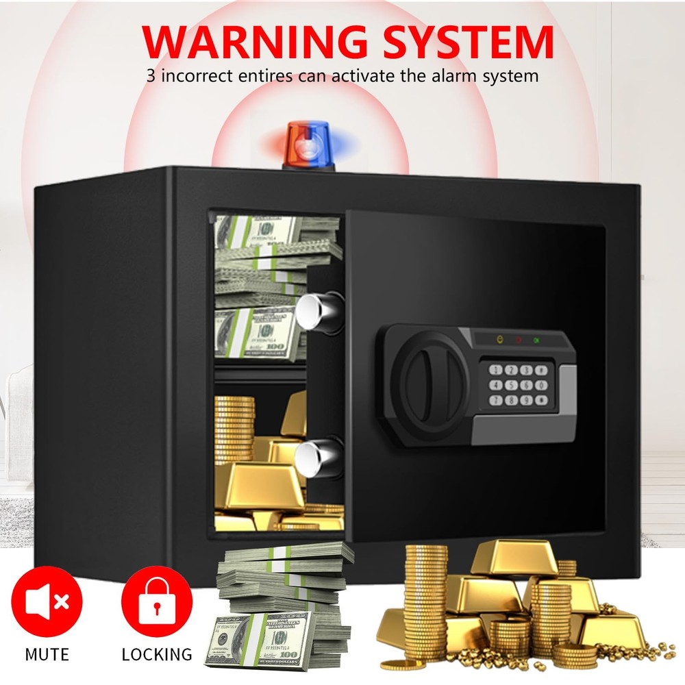 1.2 Cuft Safe Box Fireproof Waterproof, Digital Security Safes for