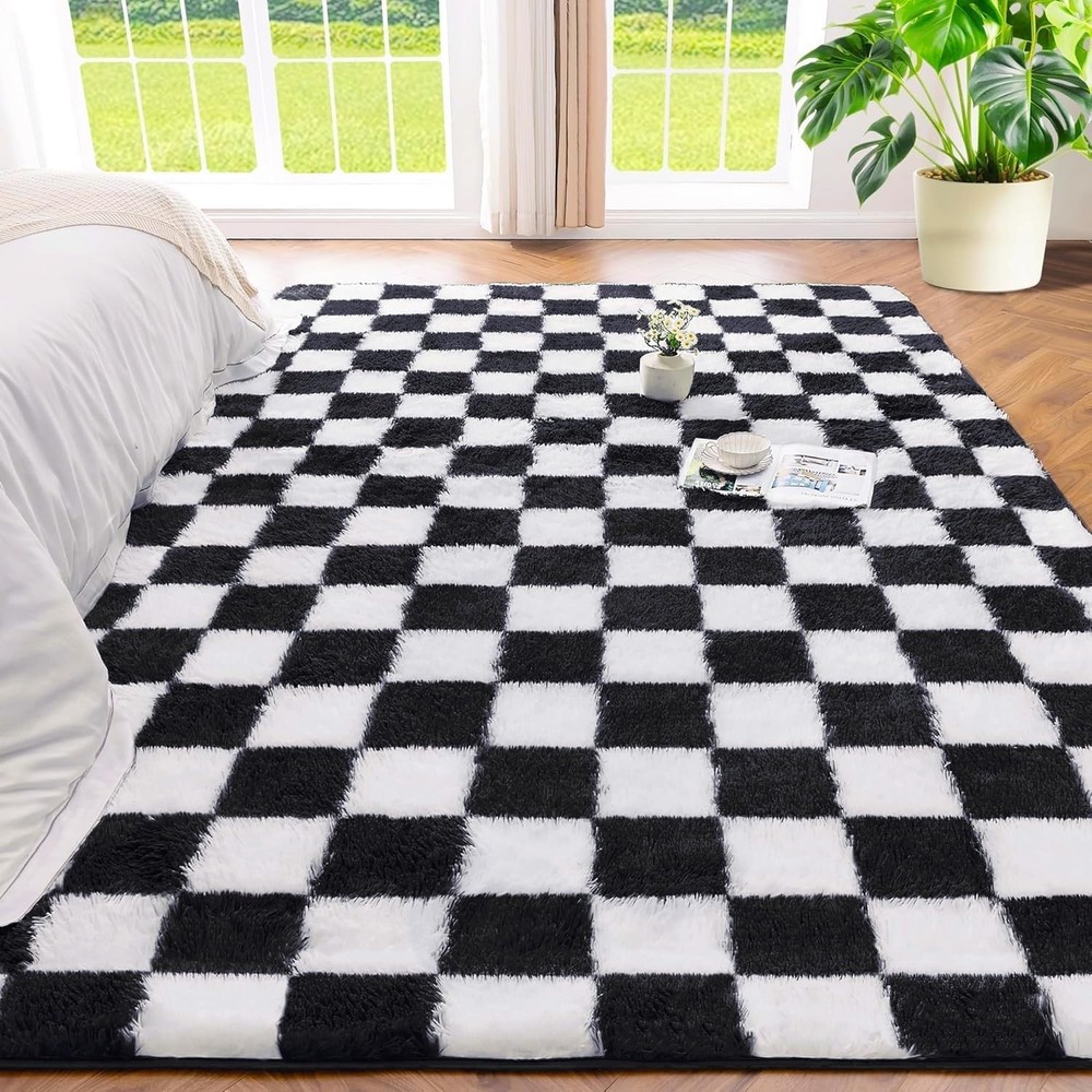 Andency 5x7 Ft Black and White Area 5' x 7' (Rectangular),