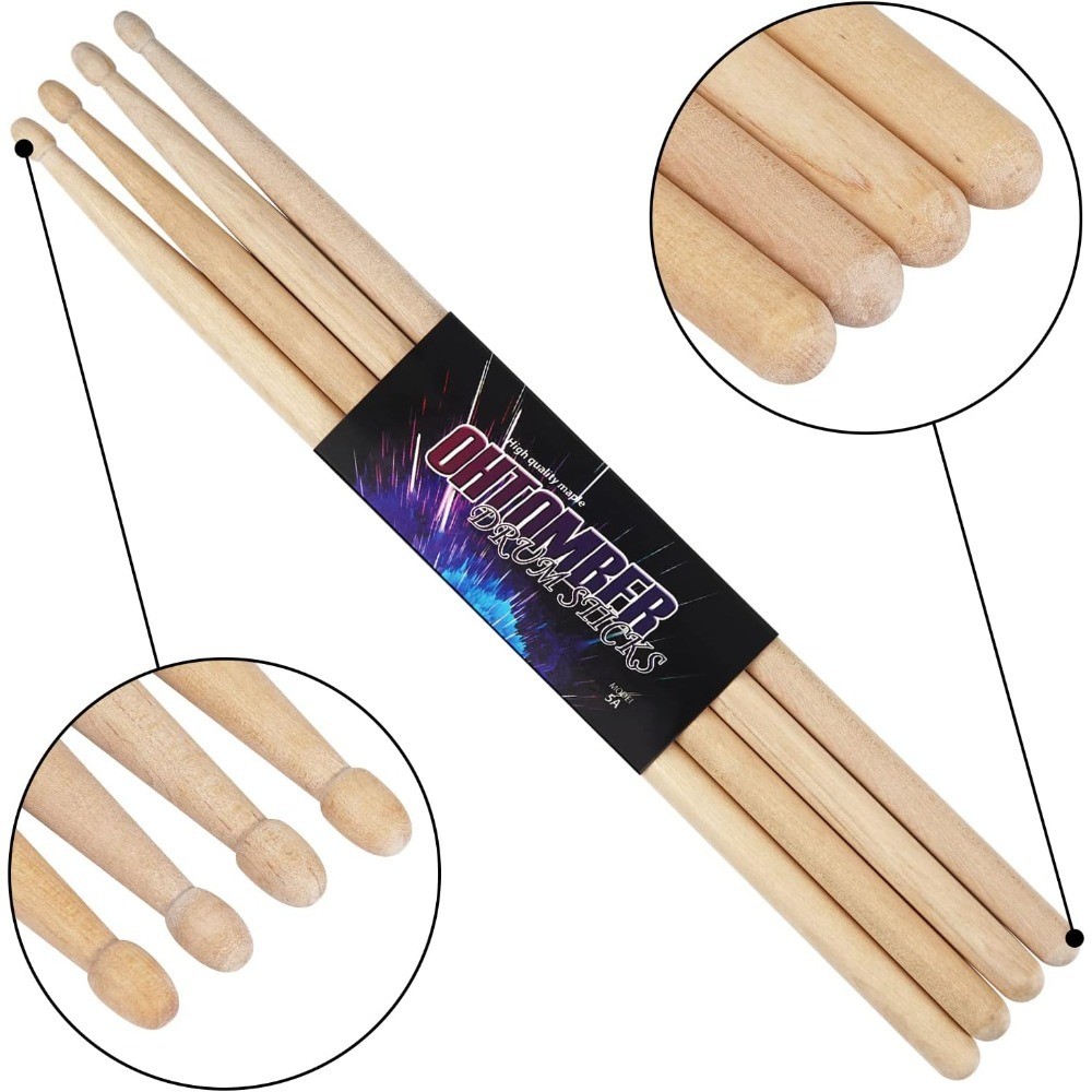 Drum Sticks, 2 Pair 5A Maple Drumsticks
