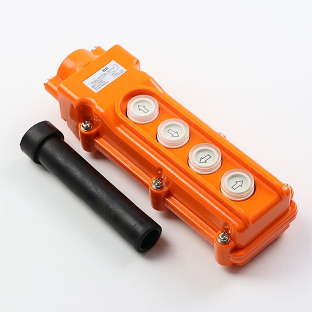 Crane Pendant Switch COB62 4 Way Push Button Orange Rainproof ABS Plastic