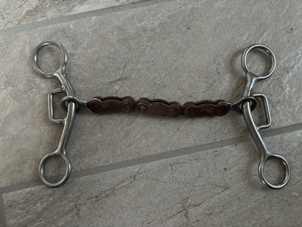 #373 6” Reinsman Short Shank 3pc Western Chain Bit