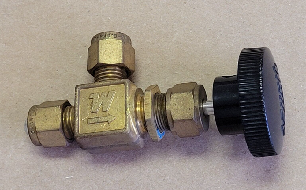 WHITEY B 1VS4 A B-1VS4A BRASS BONNET NEEDLE VALVE