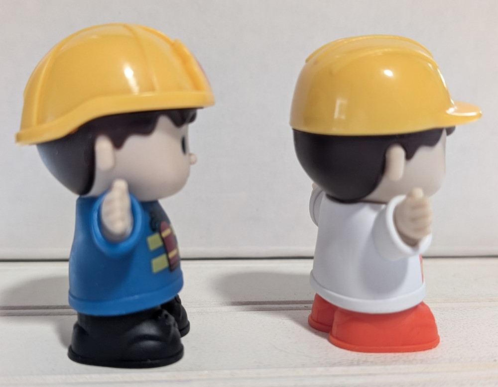 2 Playgo Mini Wheels 3” Figure Replacements Recycle Worker & Fire Depart.