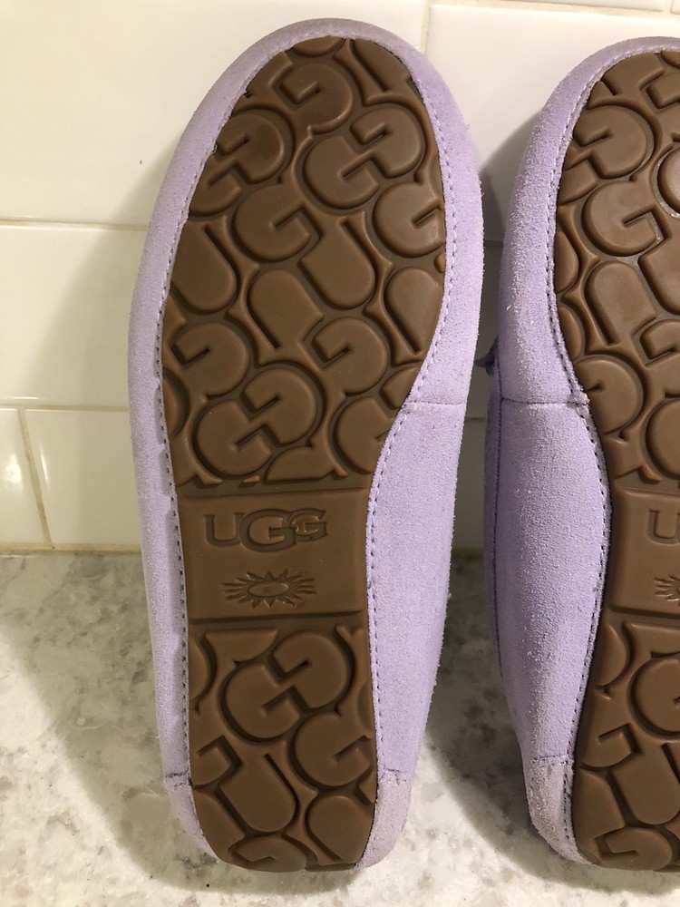 UGG Ansley Woman’s Suede Wool Lined Purple Slippers Size 7