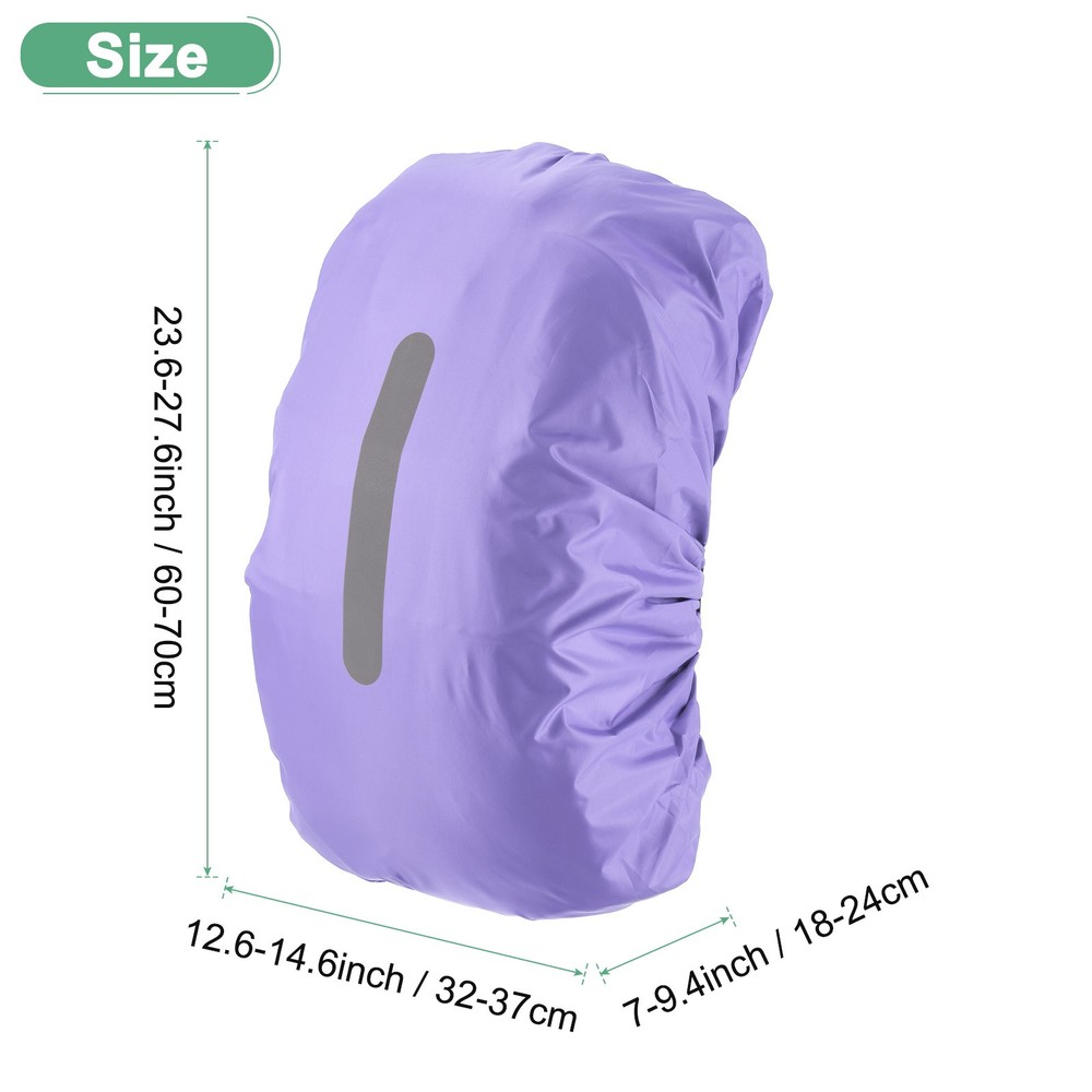 55L-65L Backpack Rain Cover with A Vertical Reflective Strap [Purple]