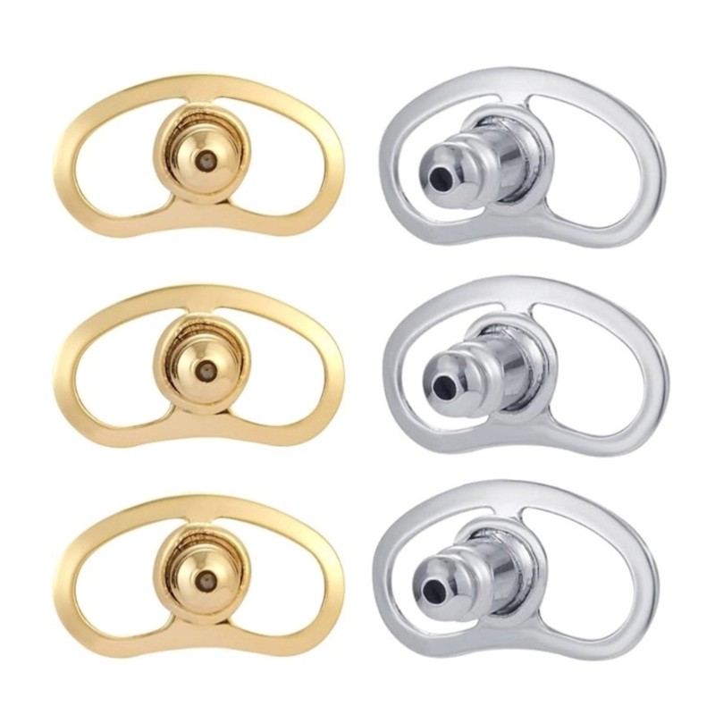 Gold Plated Locking Earring Backs 6pcs Set for Heavy Studs Mixed Color