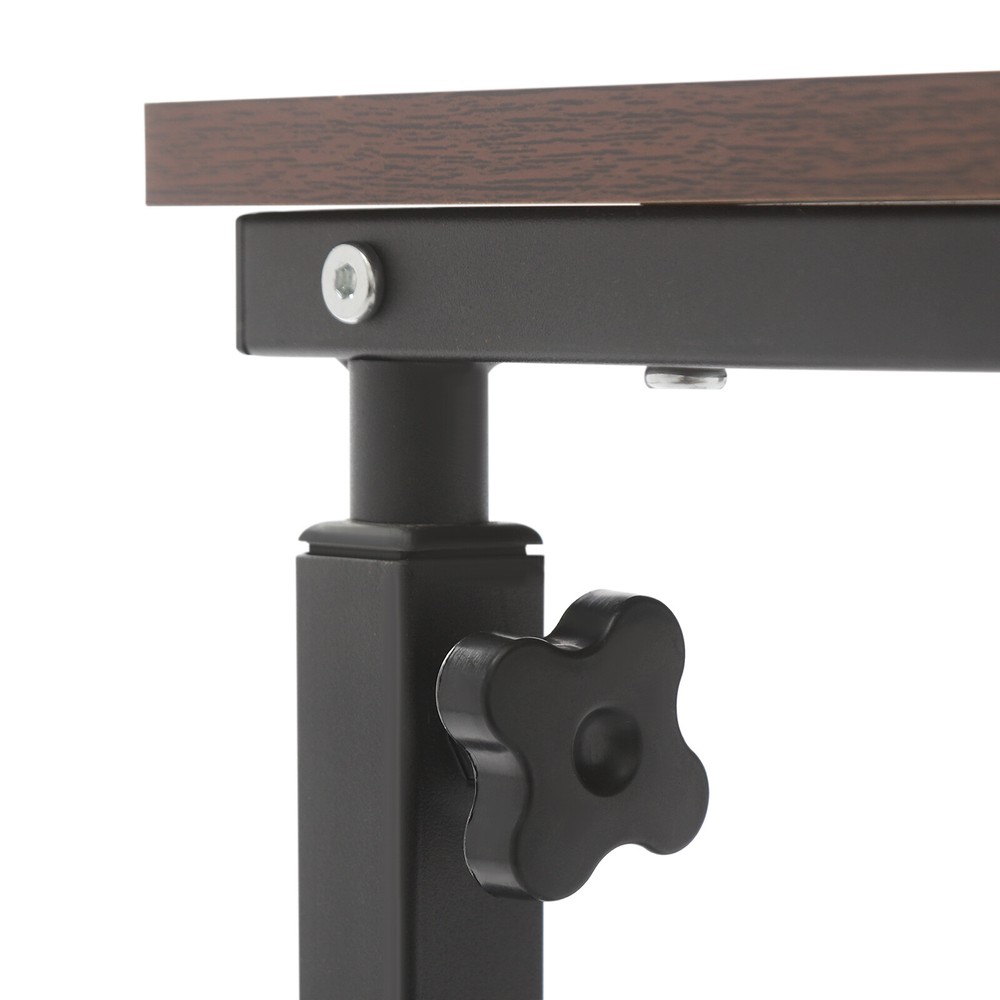 Height-Adjustable Side Table with Wheels for Bed and Home Use