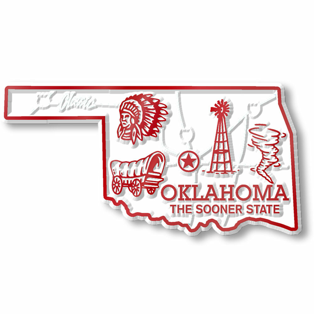 Oklahoma Small State Magnet by Classic Magnets, 2.7" x 1.4"