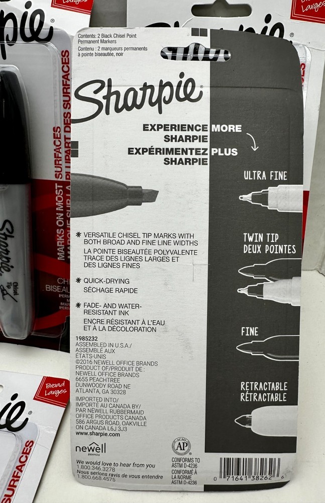 x16 Sharpie Chisel Permanent Marker Black