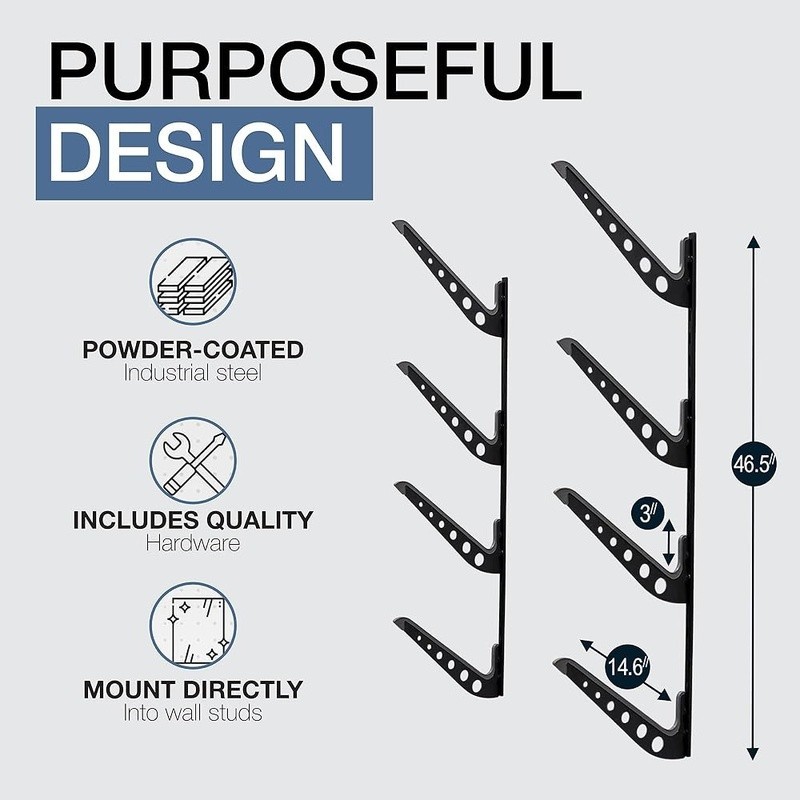 Adjustable Heavy Duty Surfboard Wall Rack Storage W/ Protective Padding New