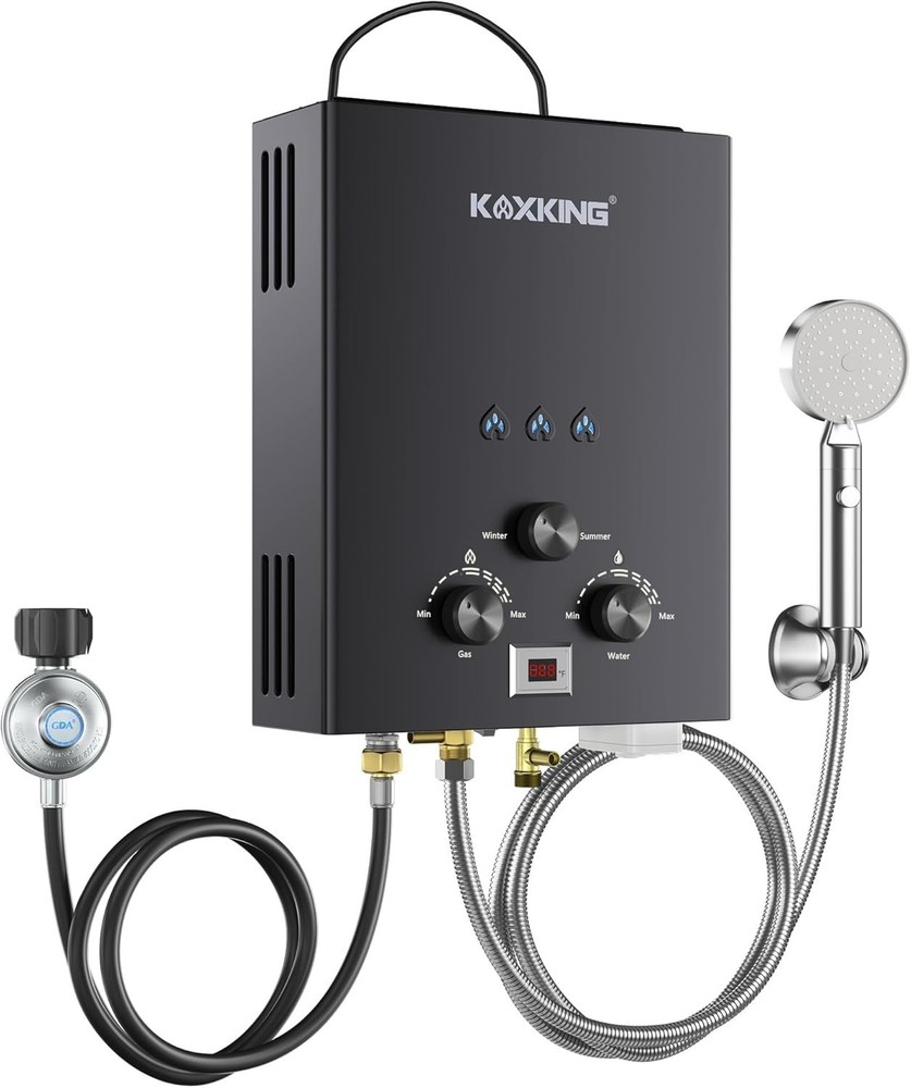 Propane Tankless Water Heater 6L 1.58GPM Portable Outdoor Instant Hot Shower RV