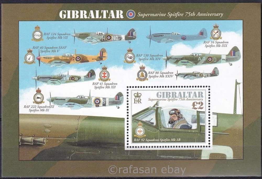 Gibraltar 2011 Yvert SS 104 Warplanes Spitfire MNH