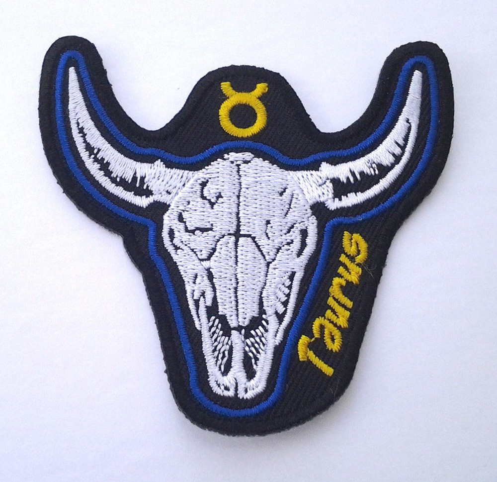 TAURUS  EMBROIDERED ZODIAC (3") BIKER PATCH P5470 E