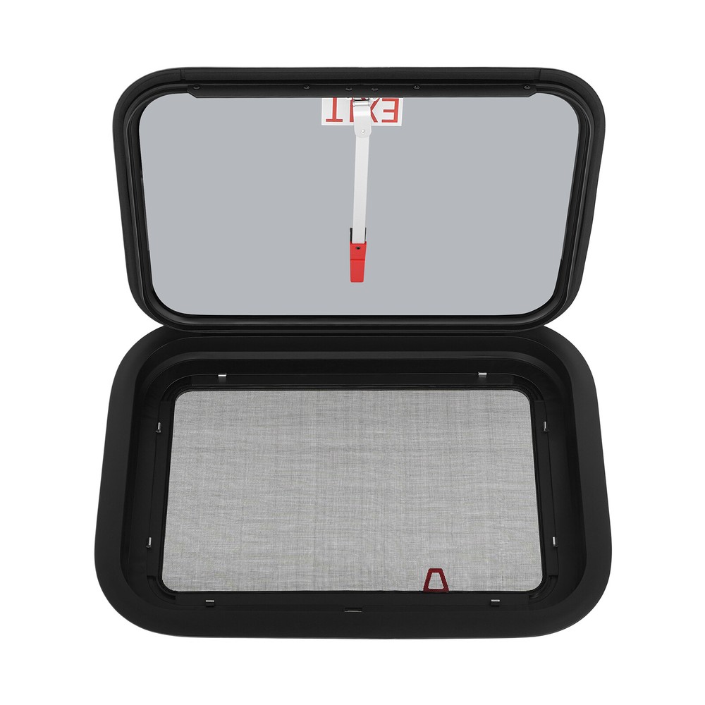 22" x 15" RV Exit Window W/ Trim Ring&Screen, 30-40° Push Out Camper Vent Window