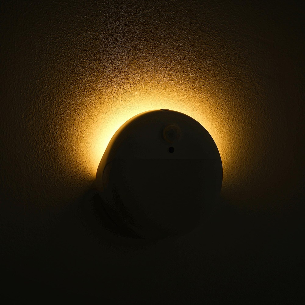 2 Pack Motion Sensor Night Light Gold Yellow 3 Lighting Modes Stepless Dimmin...