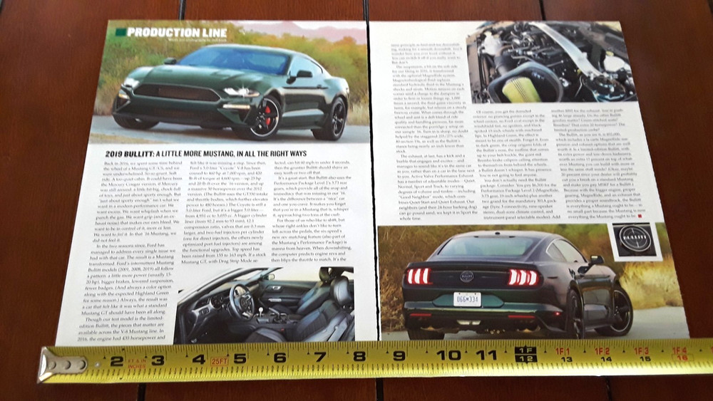 2019 BULLITT MUSTANG ORIGINAL  ARTICLE