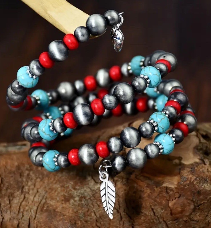 1 PC Handmade Boho Beaded Stackable Stretch Wrap Bracelet New Free Ship B7468