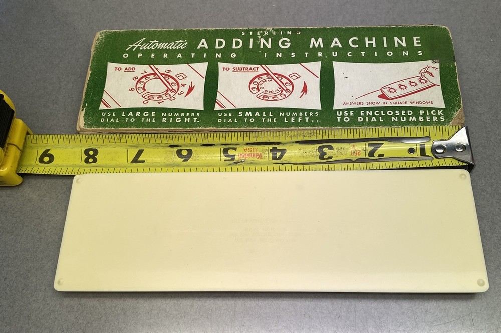 Vintage STERLING Automatic Adding Machine W Box Math Tool No Stylus