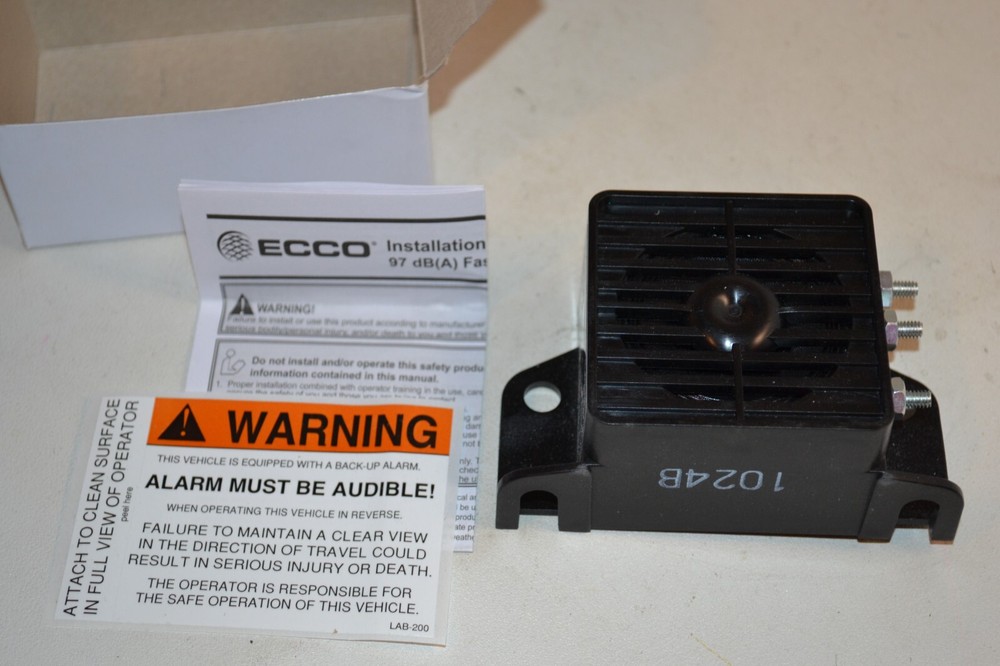 Ecco DS232 Back Up Alarm Surface Mount, Stud Connector, Dual Sound, 97 Db