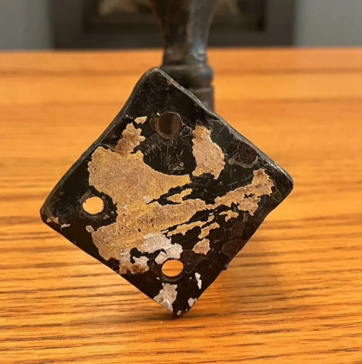 VINTAGE FLEUR DE LIS Cast IRON CURTAIN ROD END WALL BRACKET