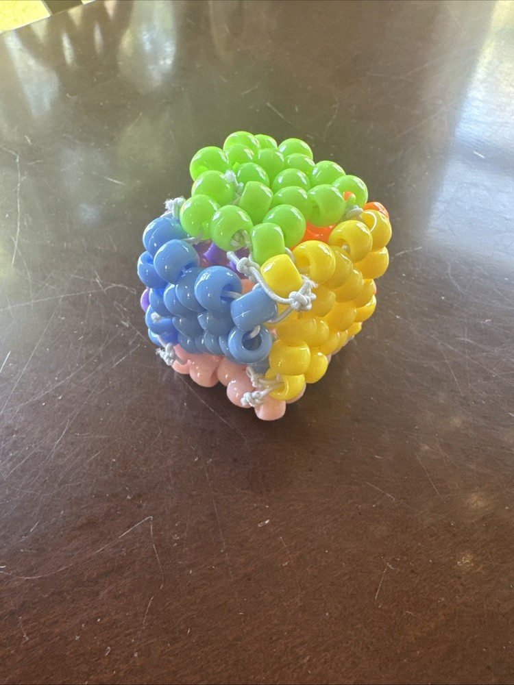Handmade Kandi Pony Bead Cube 3D