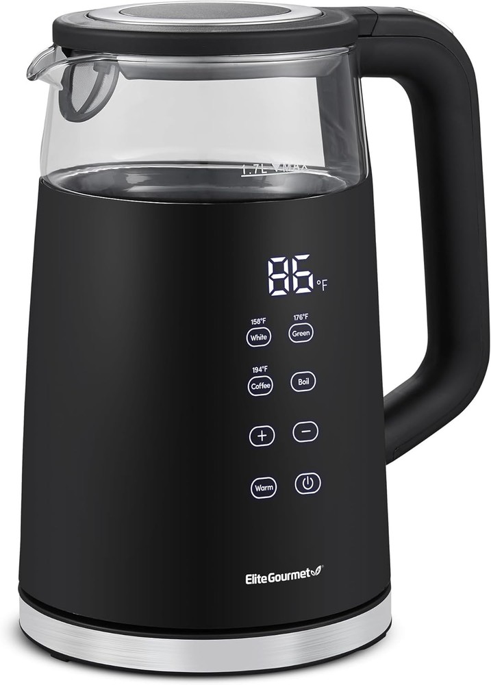 1.7L Dual Wall Cool Touch Electric Tea Kettle Programmed Digital Touchscreen