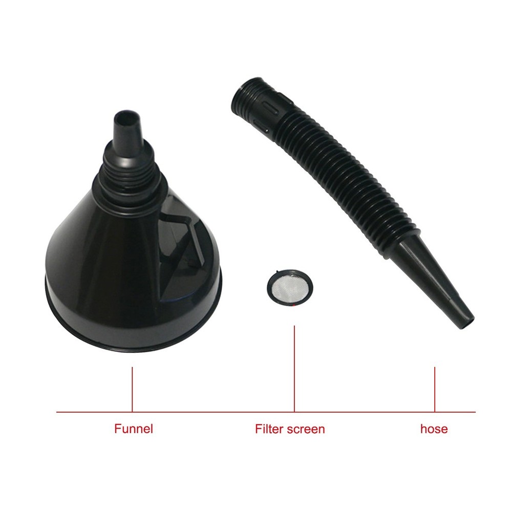 Flexible Spout Fuel Funnel With Mesh Filter For Auto Fluids