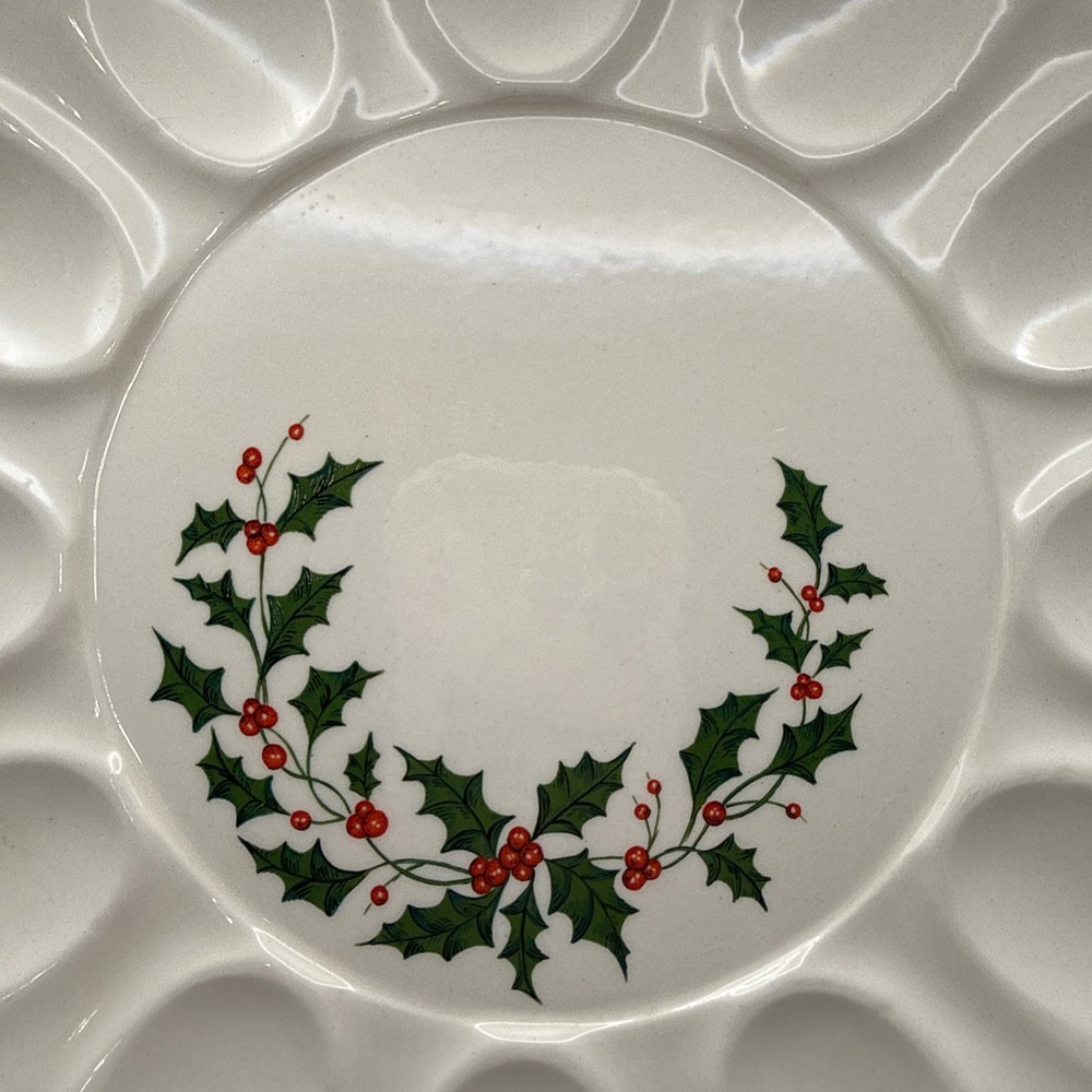 Royal China vintage Holly Deviled Egg Plate