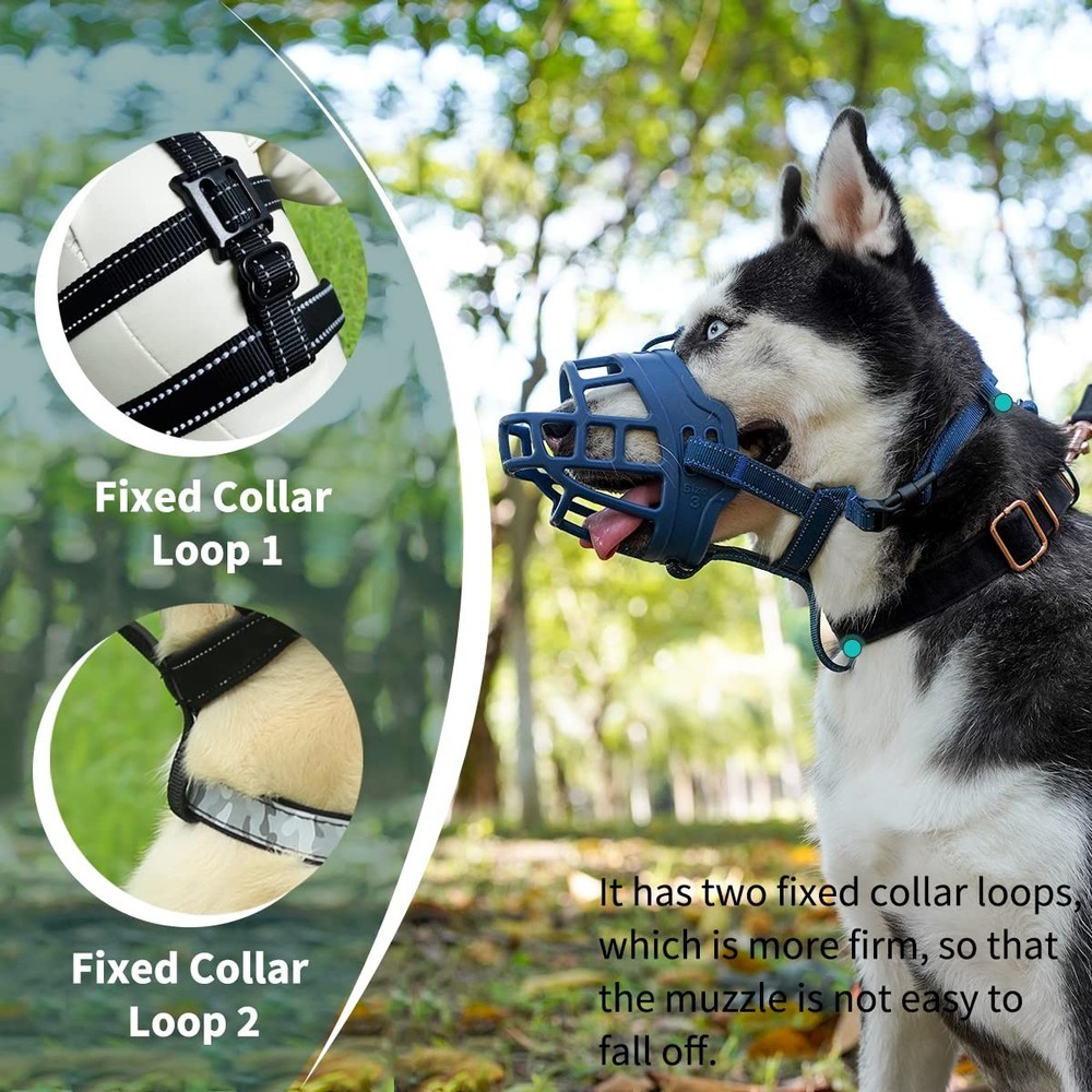 BARKLESS Dog Muzzle, Basket Muzzle for Small 1 (Snout 6-7½"), multi-color