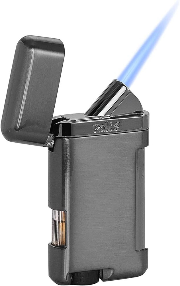 Palió Lazio Single Angled Jet Flame Cigar Lighter, Refillable, Gunmetal