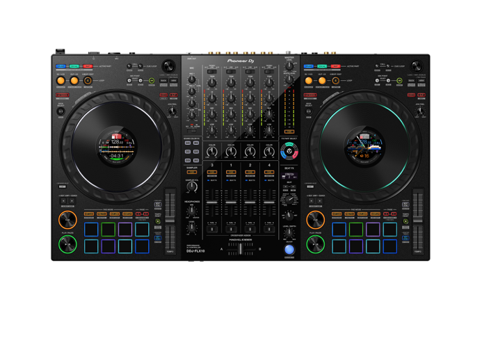 Pioneer DJ Bundle DDJ-FLX10 Controller + Flight Case w/ laptop shelf & XLRs