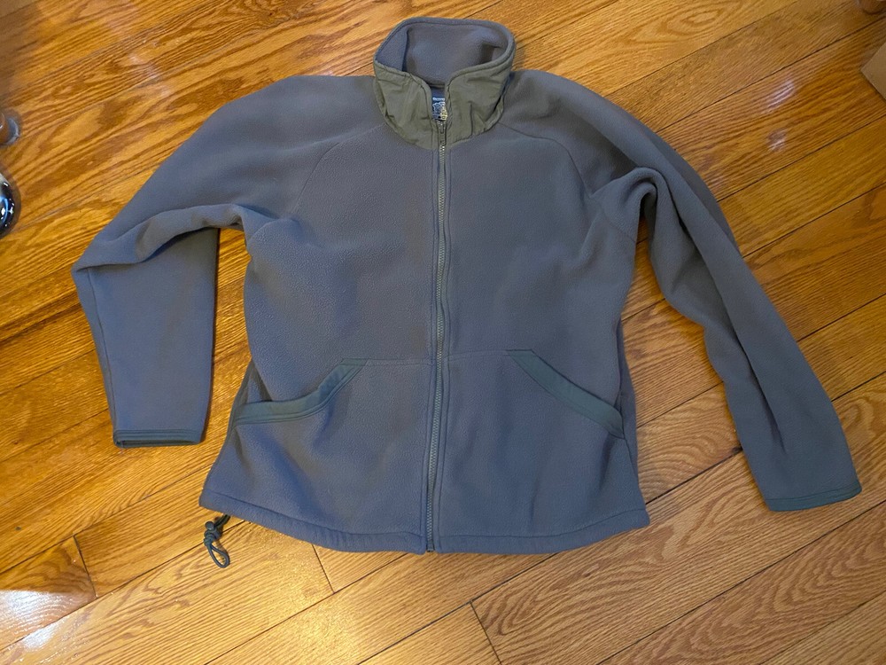 US Military Issue Polyester Fleece Jacket, Sz Small, Gray