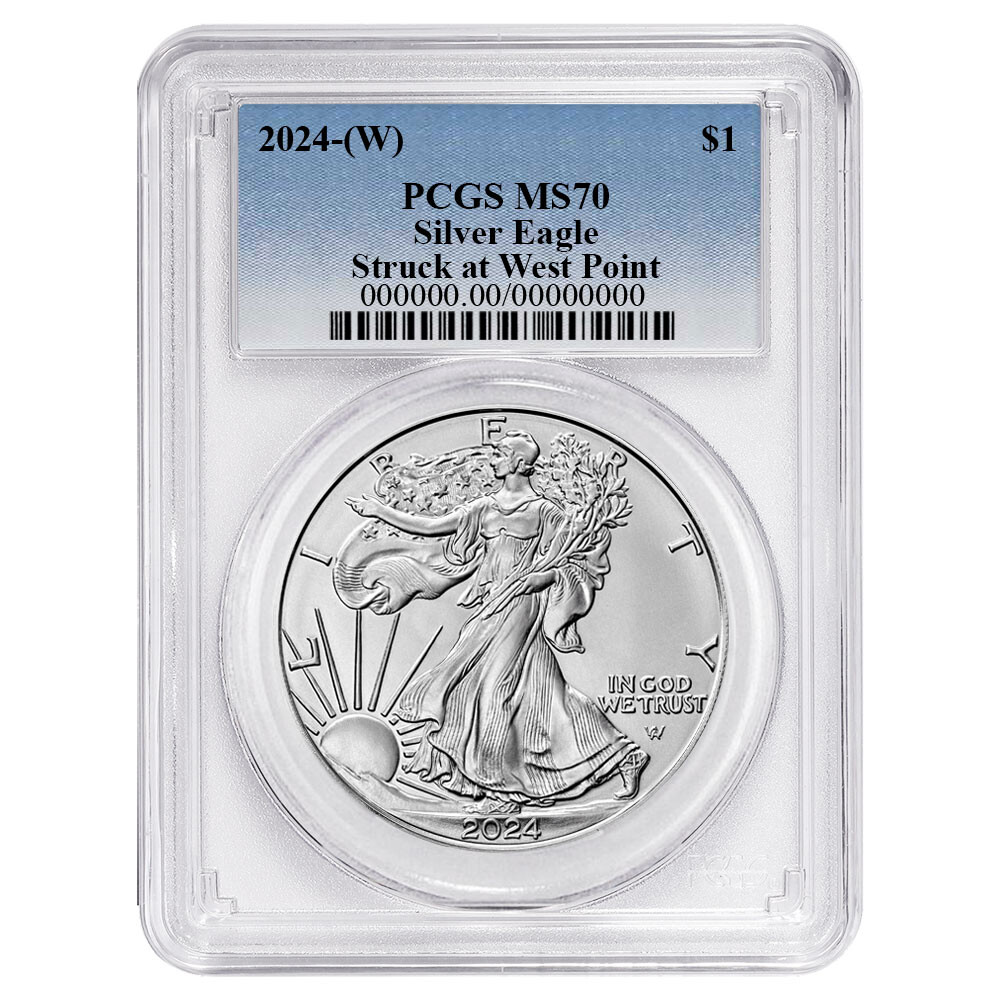 2024 (W) $1 American Silver Eagle PCGS MS70 Blue Label