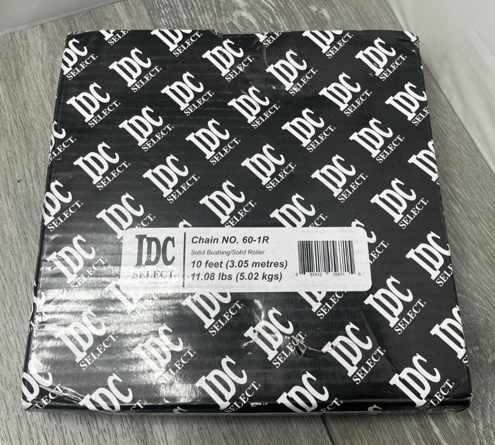 60 LB Chain IDC Select 60-1R Solid Bushing/Solid Roller Chain, 10 FT