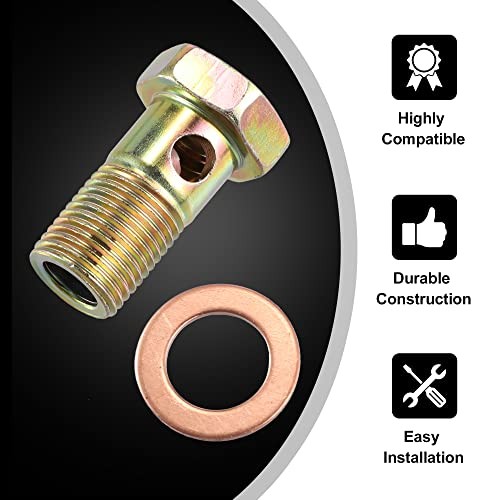 2 Set Banjo Bolt Brake Fitting Adapter Kit M16x1.5 Brake Line Thread Single