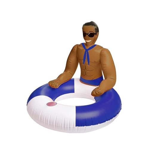 Drinking Buddies Jerry Inflatable Pool Ring – Hunky Sailor Pool Float for