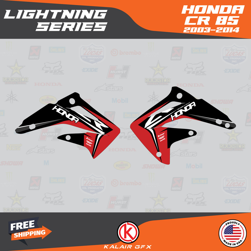 Graphics Kit for Honda CR 85 2003-2014 CR85 LIGHTNING-Red