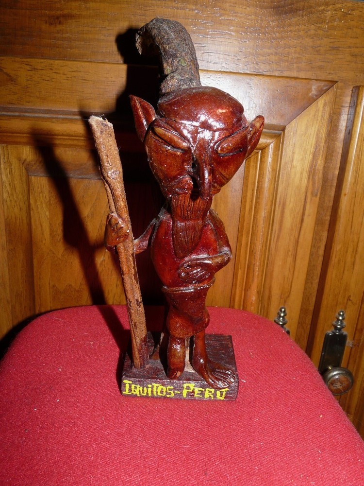 PERU AMAZON MYTHOLOGICAL FOREST CREATURE  CHULLACHAQUI CARVING