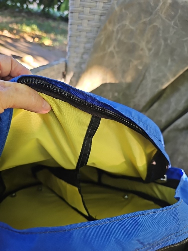 Needlework Backpack For Crafters Storage Canvas Many Pockets Blue