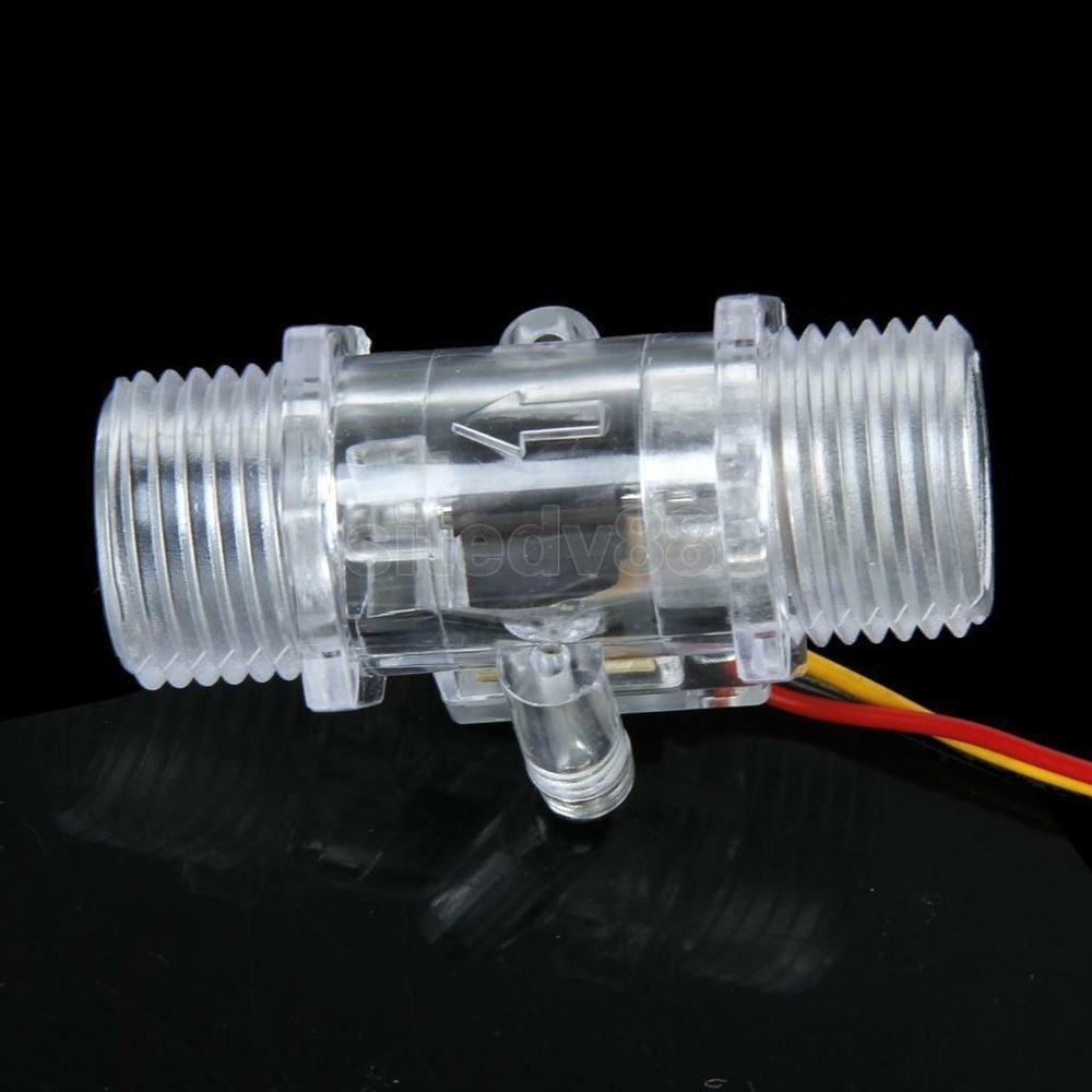 G1/2" Copper Water Flow Hall Sensor Switch Flow Meter Flowmeter Counter A