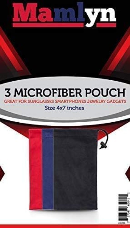 Quality Microfiber Sunglasses Pouch With Spring Fastener