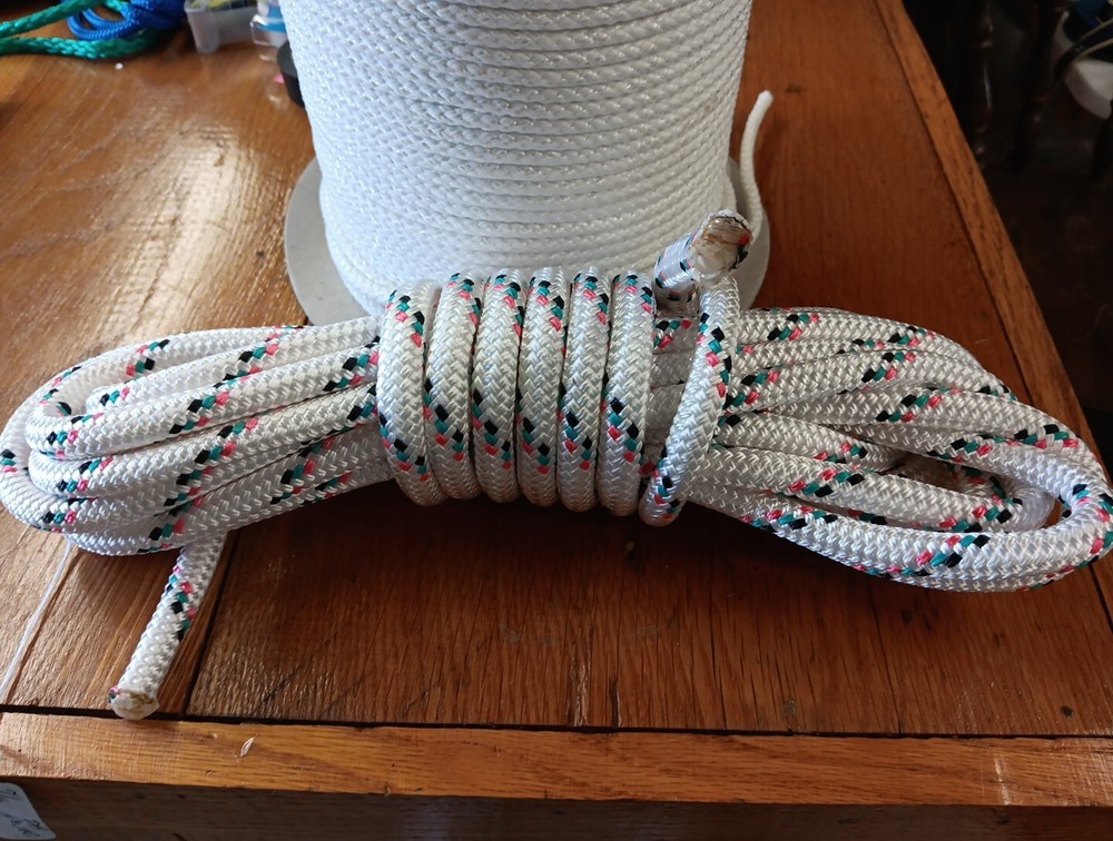 7/16" x 27 ft. Double Braid-Yacht Braid Polyester Made in USA.