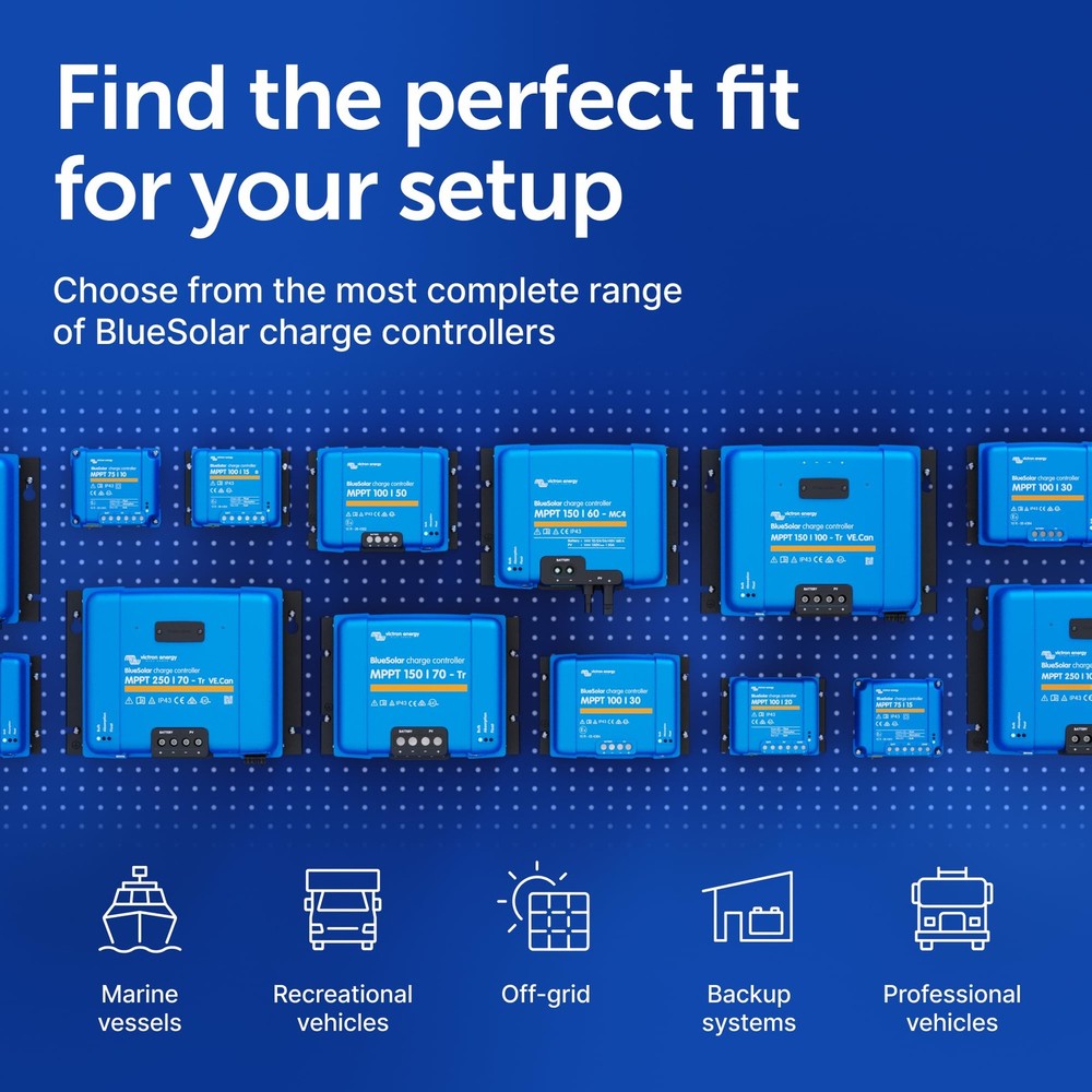 Victron Energy BlueSolar MPPT Solar Charge Controller - Charge Controllers for S