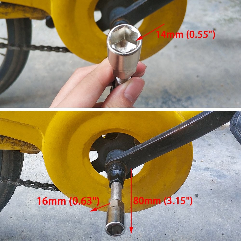 Bicycle Crank Puller Repair Extractor Tool Pedal Crankset Bottom Bracket Silver