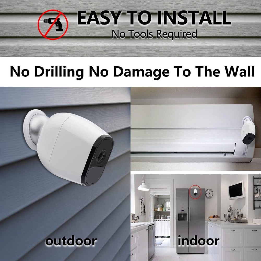 Wall Mount Indoor/Outdoor Camera Mounts Compatible for Magnetic Arlo/ Pro/ 2 (