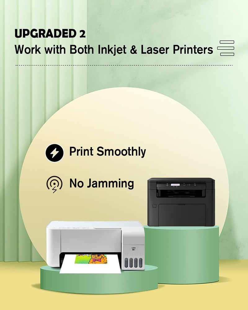 Inkjet Printable Waterslide Transfer Paper Matte Finish Sheets